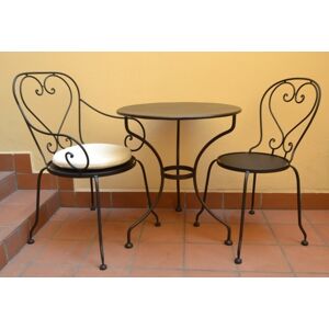 IRON-ART BRETAGNE - kovový stôl 80 x 80 cm - stolová doska - topalit, kov